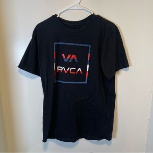 RVCA short sleeve black shirt men's size large